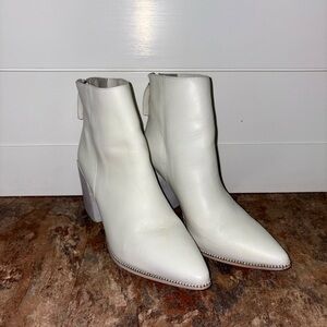 Steve Madden White Pointed Toe Ankle Boots
